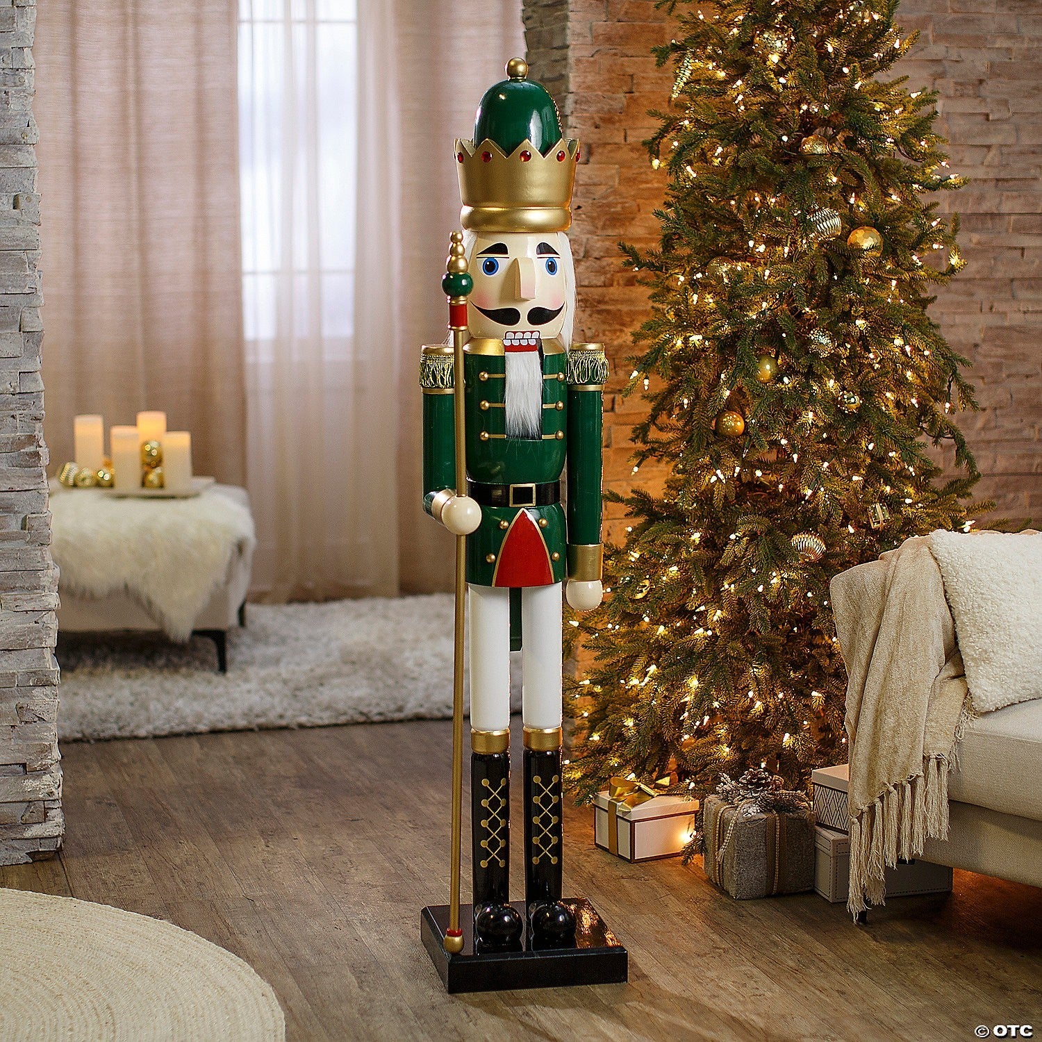 5 Ft Giant Nutcracker Toy Soldier Wood Christmas Outdoor Decoration Prop Green