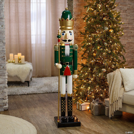 5 Ft Giant Nutcracker Toy Soldier Wood Christmas Outdoor Decoration Prop Green