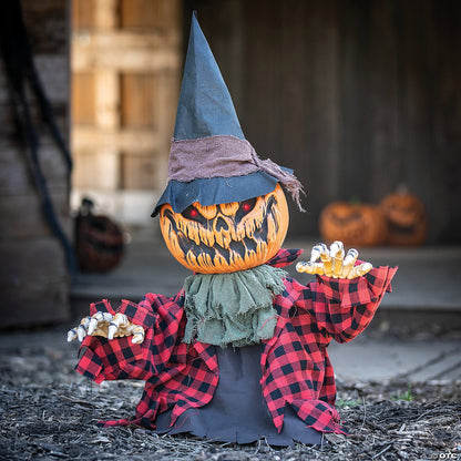 See Video 2Ft Pumpkin Jack Grounbreaker Animated Halloween Decoration Haunt Prop