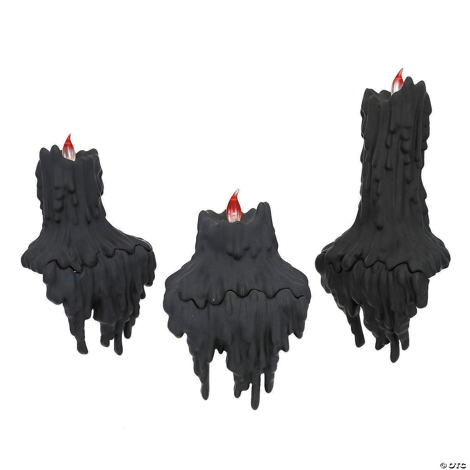 Black Flame Melting Candles Halloween Spirit Haunted Hocus Pocus Decor Prop 2025