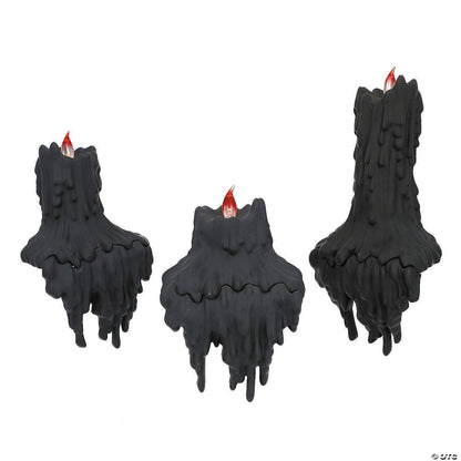 Black Flame Melting Candles Halloween Spirit Haunted Hocus Pocus Decor Prop 2025