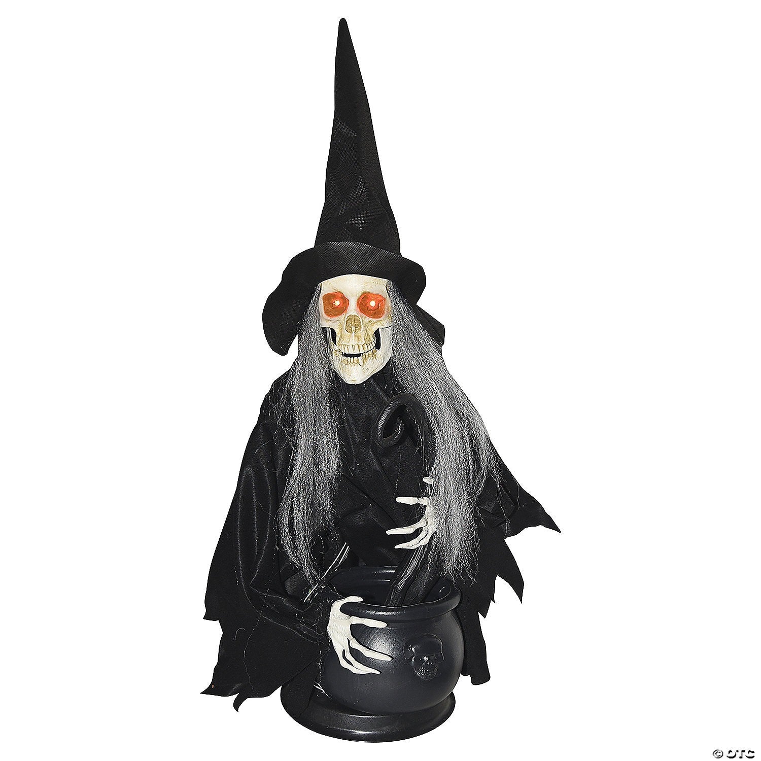Witch Stirring Cauldron Animated Halloween Outdoor Decoration Haunted House Prop
