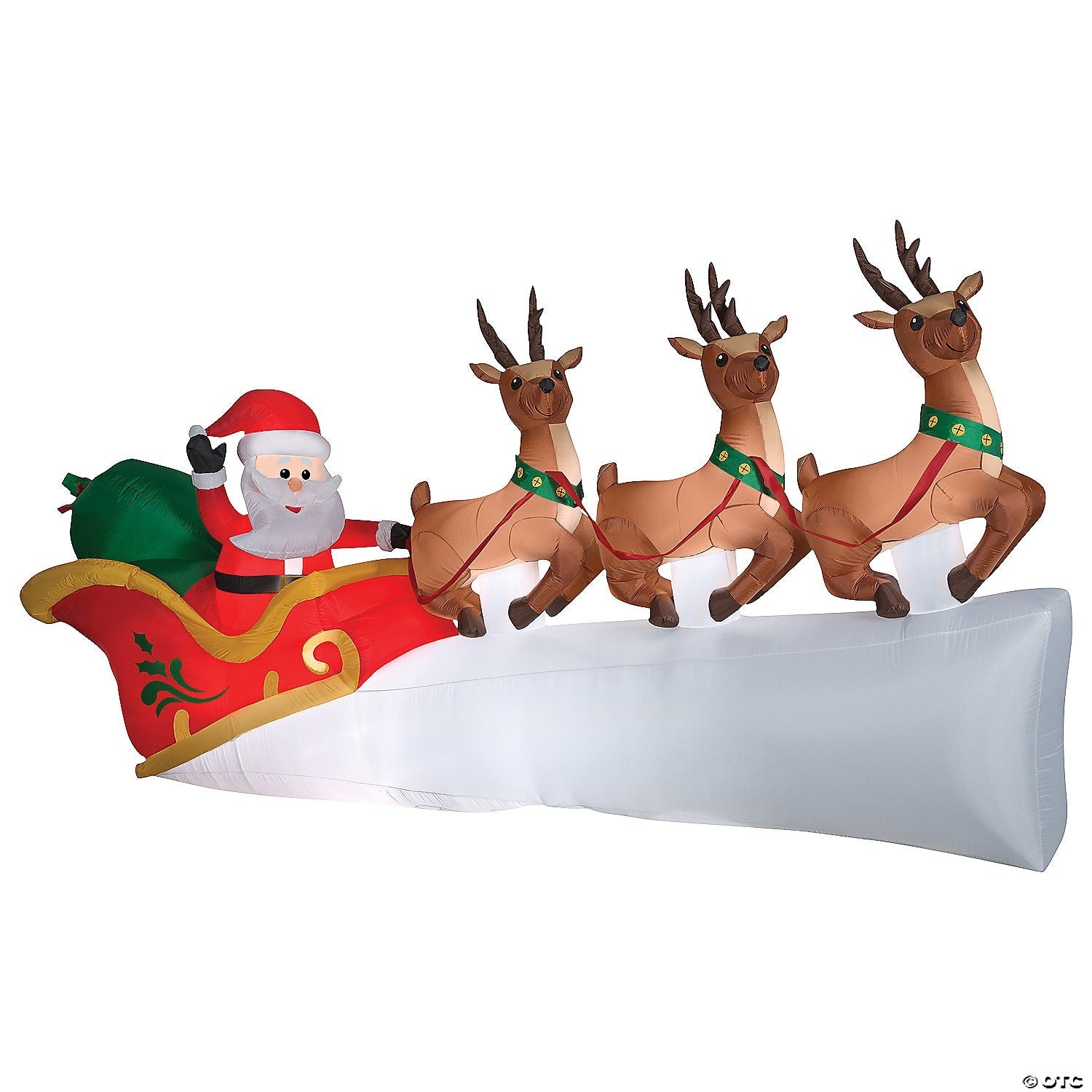 68" Santa Flying Reindeer Sleigh Inflatable Lighted Christmas Outdoor Yard Decor