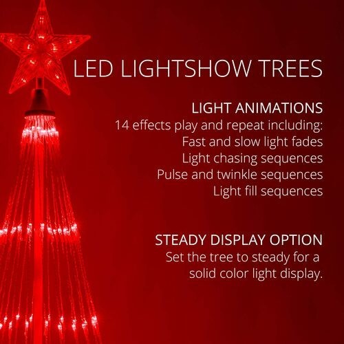 4' 6' 9' 12' Red Animated LightShow Cone Tree Christmas Outdoor Yard LED 14 Mode