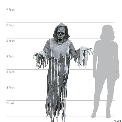 See Video! Life Size 6 Ft Hanging Phantom Ghost Animated Halloween Haunt Prop