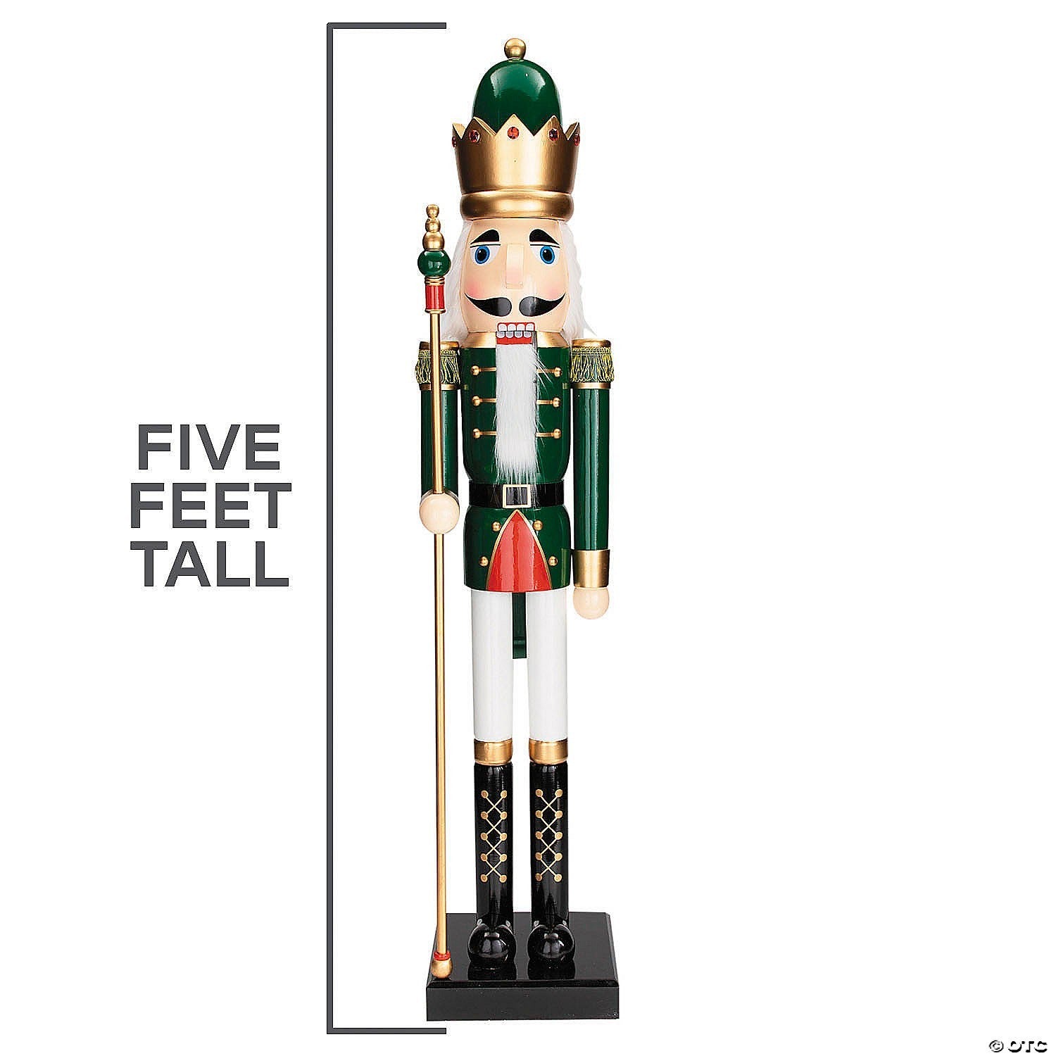 5 Ft Giant Nutcracker Toy Soldier Wood Christmas Outdoor Decoration Prop Green
