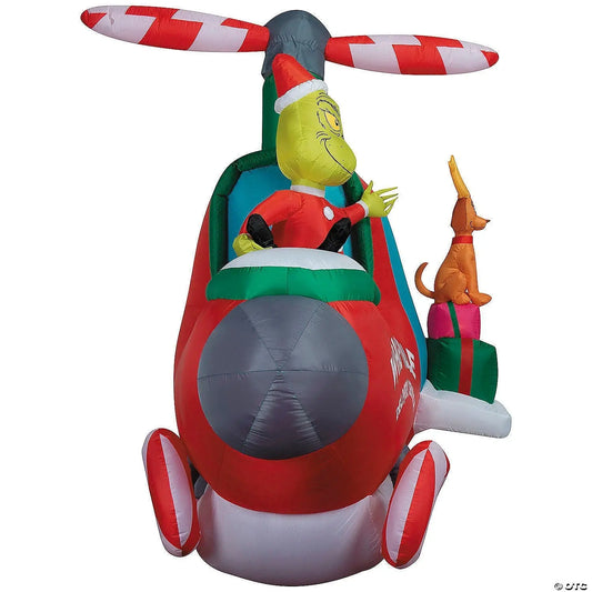 10 Ft Grinch & Max Helicopter Animated Inflatable
