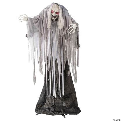 5 Ft 5in Animated Wrinkled Witch Hag Spirit Halloween Decor Haunted Prop 2025
