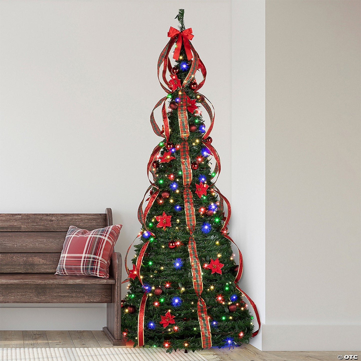7.5 Ft SimpliciTree™  Pre-Lit Pre Decorated Christmas Tree MultiColor Lights