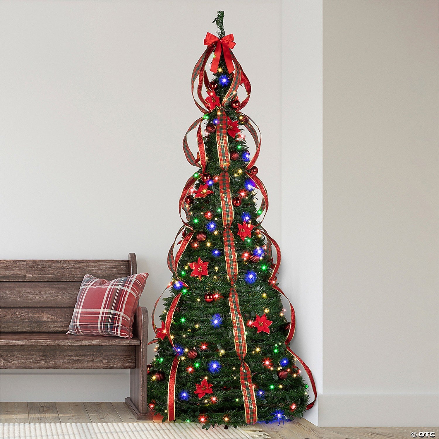 7.5 Ft SimpliciTree™  Pre-Lit Pre Decorated Christmas Tree MultiColor Lights