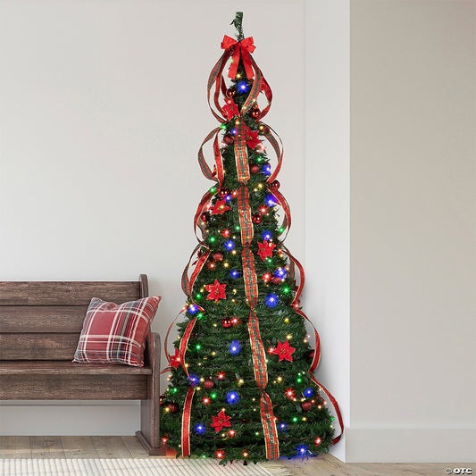 7.5 Ft SimpliciTree™  Pre-Lit Pre Decorated Christmas Tree MultiColor Lights