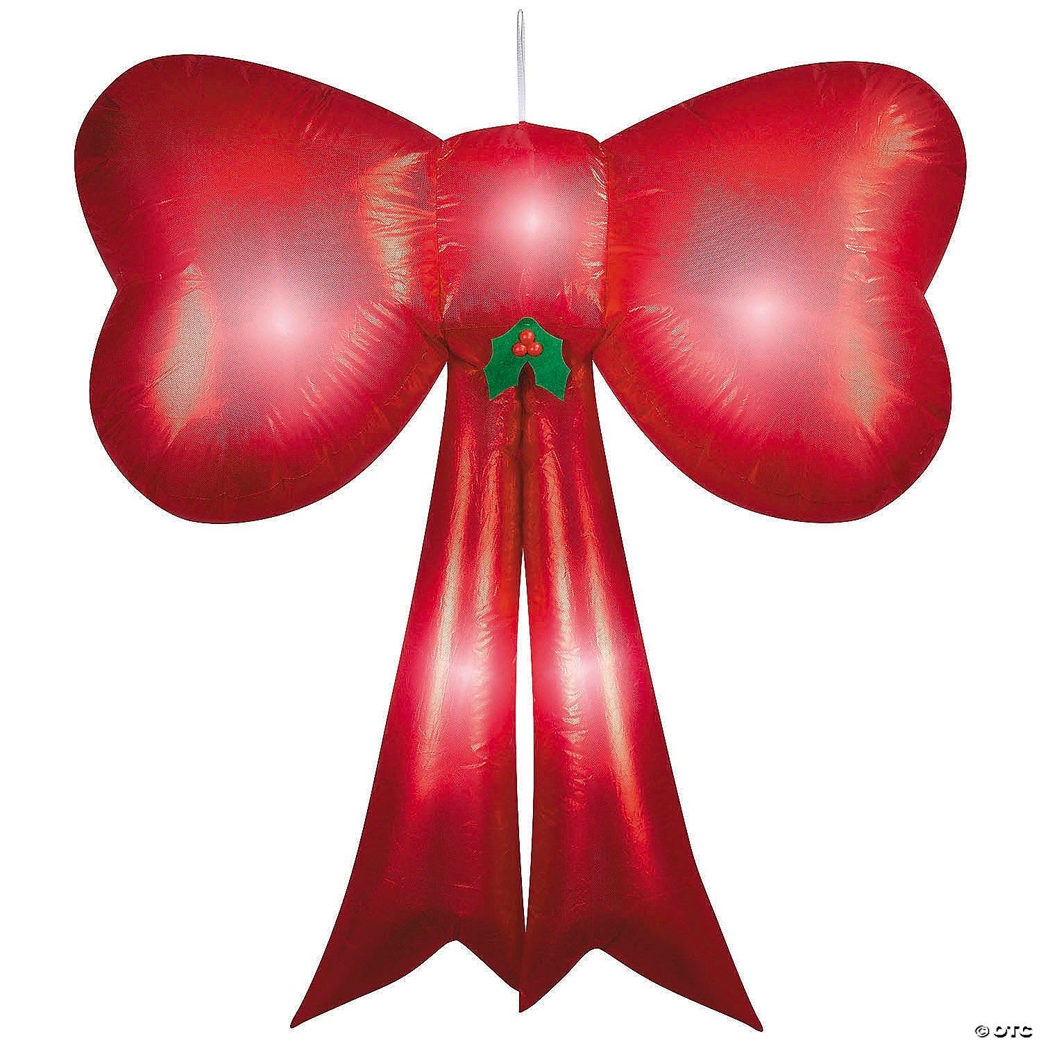 54" GIANT Red Sequin Bow Christmas Lighted Inflatable Outdoor Yard Decoration