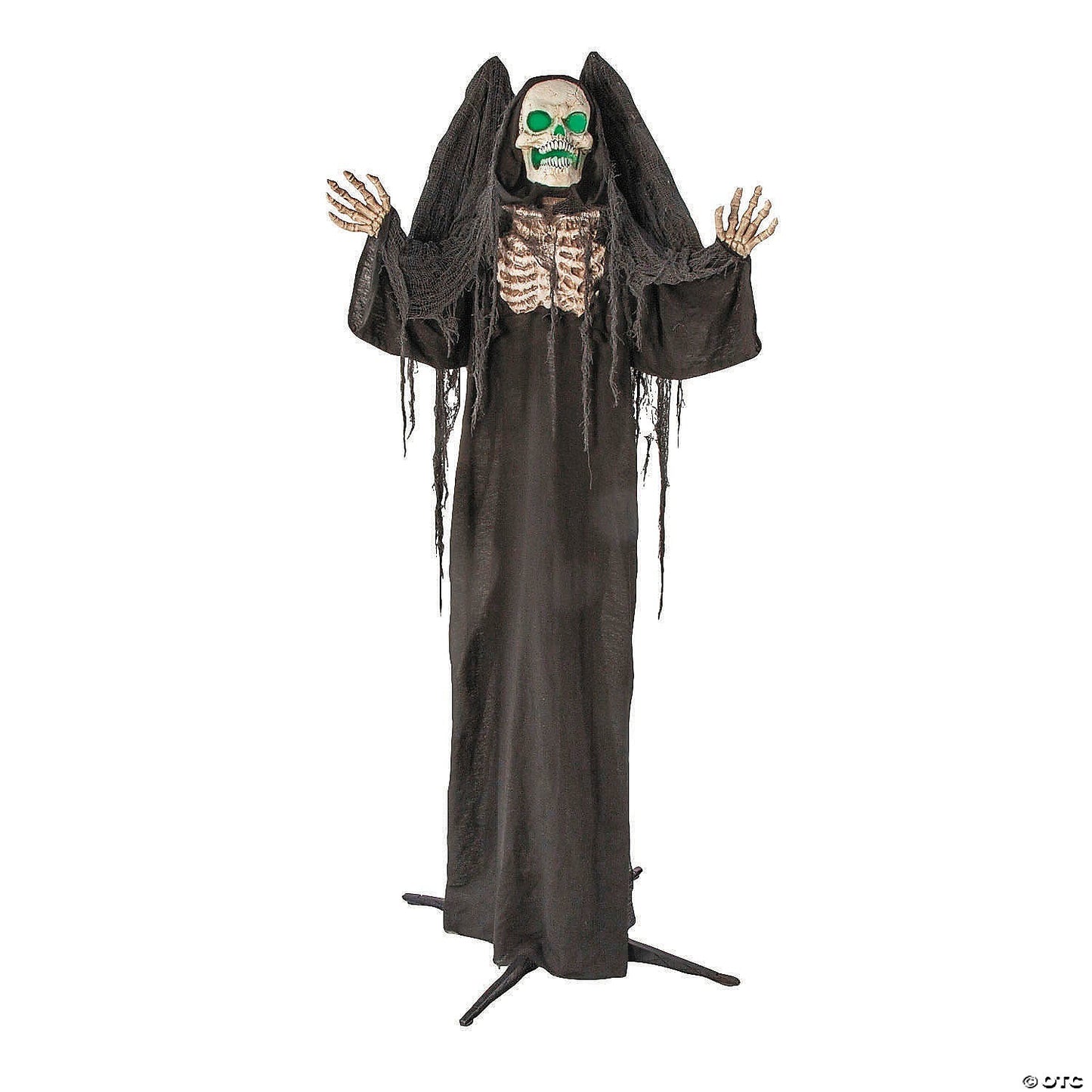 5.6 Ft Animatronic Reaper w Moving Wings Halloween Haunt Prop Graveyard Spirit