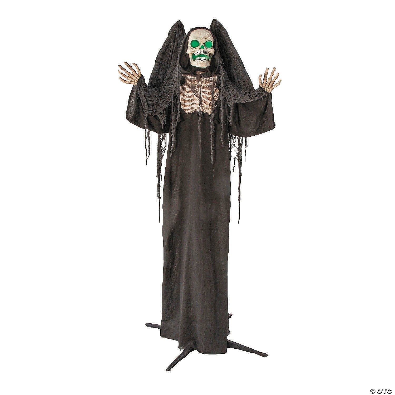 5.6 Ft Animatronic Reaper w Moving Wings Halloween Haunt Prop Graveyard Spirit
