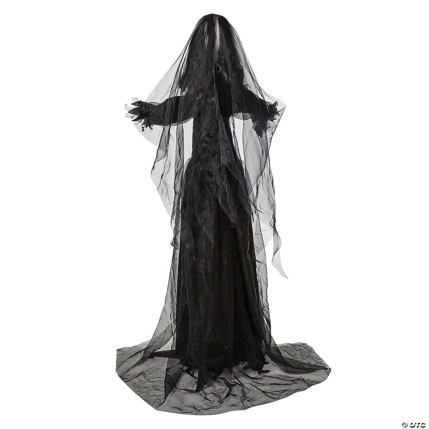 LifeSize 5' Bride in Black Dress Animated Doll Corpse Halloween Haunt Prop Decor