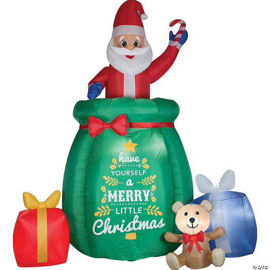 10 Ft Animated Pop Up Santa Christmas Inflatable Outdoor Decor Lighted Gifts Bag