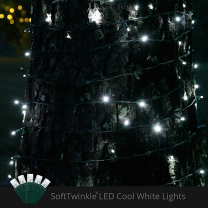 Soft Twinkle TM Animated Christmas Lights String Wide Angle Cool White LED 17'