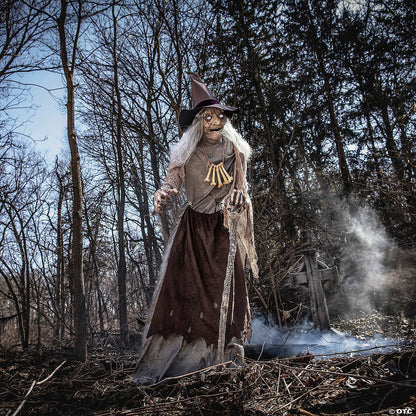 6 Ft Wicked Witch Crone Realistic Servo Motor Animatronic Halloween Haunt Prop