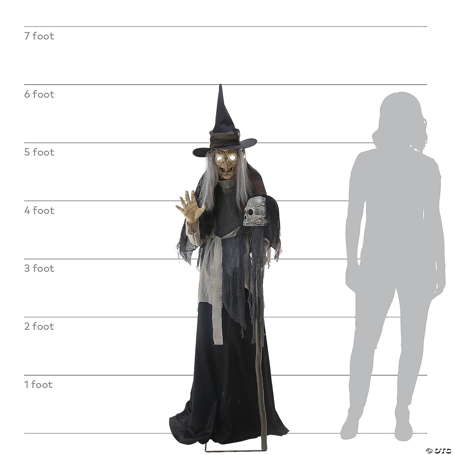 6 Ft Lunging Haggard Witch Crone Talk Animatronic Halloween Haunted Prop Decor