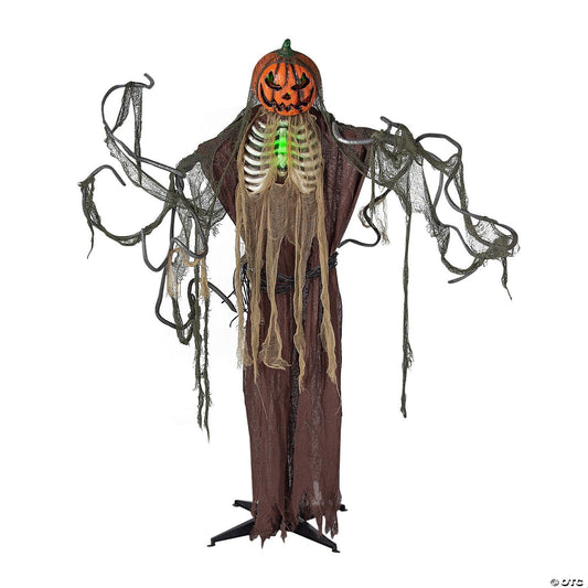 See Video! LifeSize 86" Jack o Lantern Man Animated Halloween Haunt Prop Outdoor