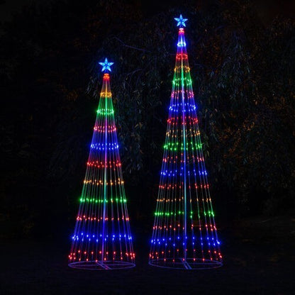 4' 6' 9' 12' Multicolor Animated LightShow Cone Tree Christmas Outdoor Yard LED