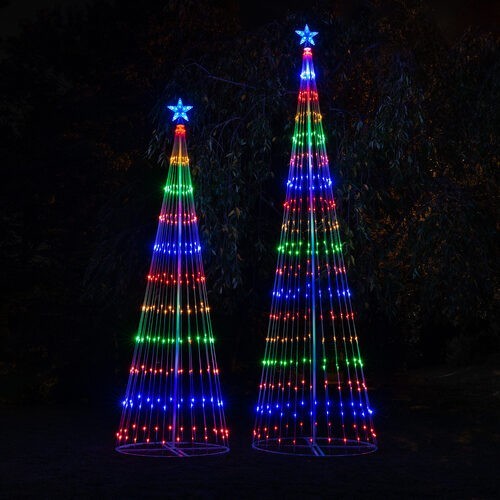 4' 6' 9' 12' Multicolor Animated LightShow Cone Tree Christmas Outdoor Yard LED