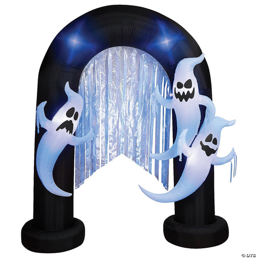 Ghost Archway Lightshow w Blacklight Inflatable Outdoor Halloween Yard Airblown