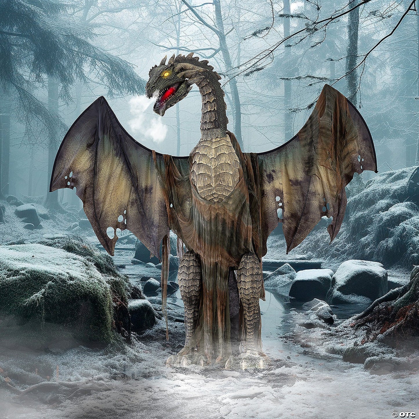 Halloween Animatronic 7' Dark Forest Dragon Haunted Prop Outdoor LifeSize Decor