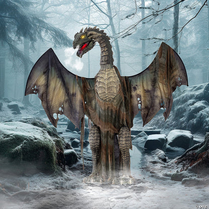 Halloween Animatronic 7' Dark Forest Dragon Haunted Prop Outdoor LifeSize Decor