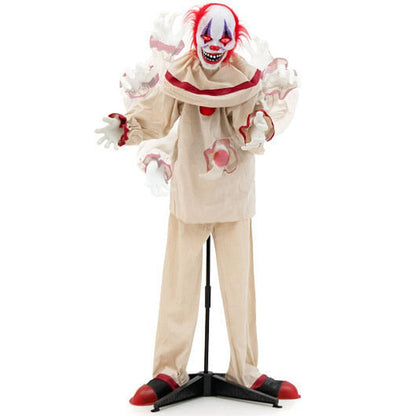 LifeSize 5' Killer Clown Animated Halloween Decoration Prop Outdoor Animatronic
