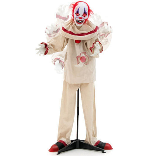 LifeSize 5' Killer Clown Animated Halloween Decoration Prop Outdoor Animatronic