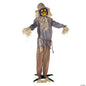 See Video! Life Size Scarecrow Pumpkin Ghoul Animated Halloween Haunt Prop Decor
