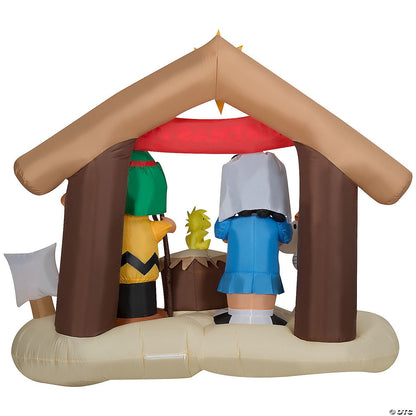 5.8 Ft Charlie Brown Nativity Peanuts Outdoor Christmas Inflatable Yard Decor