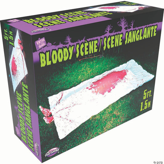 Bloody Murder Scene Corpse Dead Body Kit Halloween Outdoor Haunt Decoration Prop