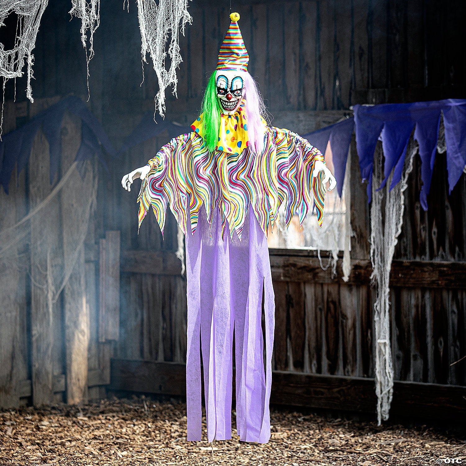 LifeSize Evil TalkingClown Animated Halloween Decor Outdoor Haunt Yard Prop
