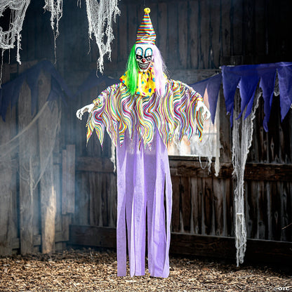 LifeSize Evil TalkingClown Animated Halloween Decor Outdoor Haunt Yard Prop