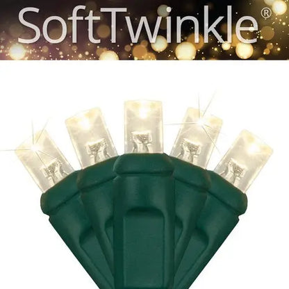 Soft Twinkle TM Animated Christmas Lights String Wide Angle Warm White LED 17'