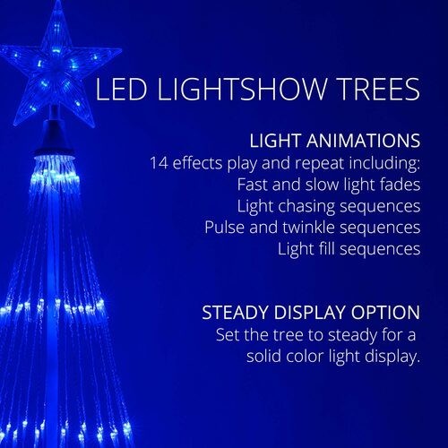 4' 6' 9' 12' Blue Animated LightShow Cone Tree Christmas Outdoor Yard LED 14 Mod