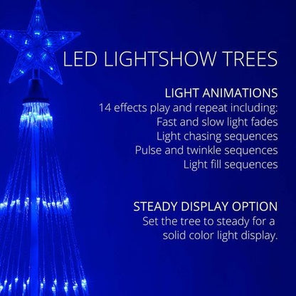 4' 6' 9' 12' Blue Animated LightShow Cone Tree Christmas Outdoor Yard LED 14 Mod