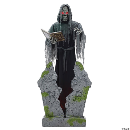 7 Ft Soul Stealer Tombstone Graveyard Animatronic Halloween Haunt Prop Animated