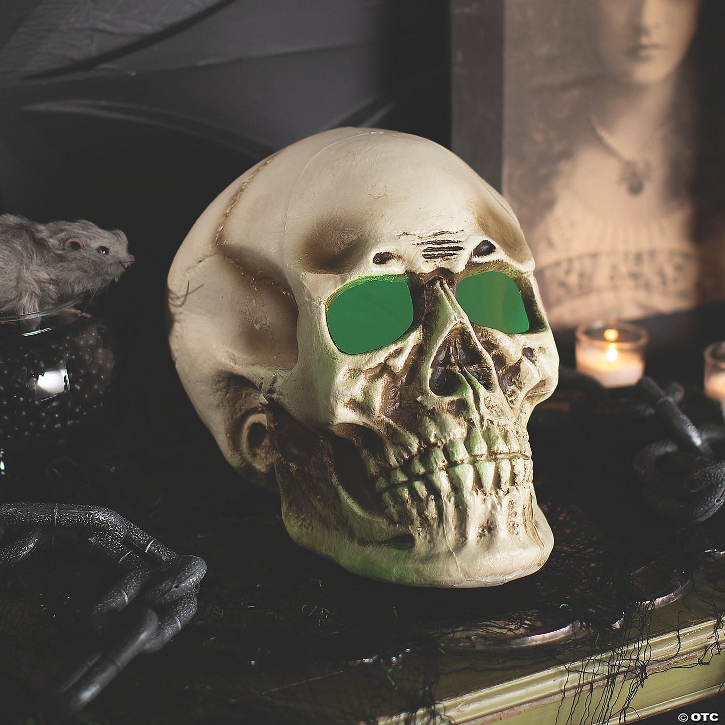Giant Light Up Skull Halloween Outdoor Indoor Haunted Home Decoration Yard Prop