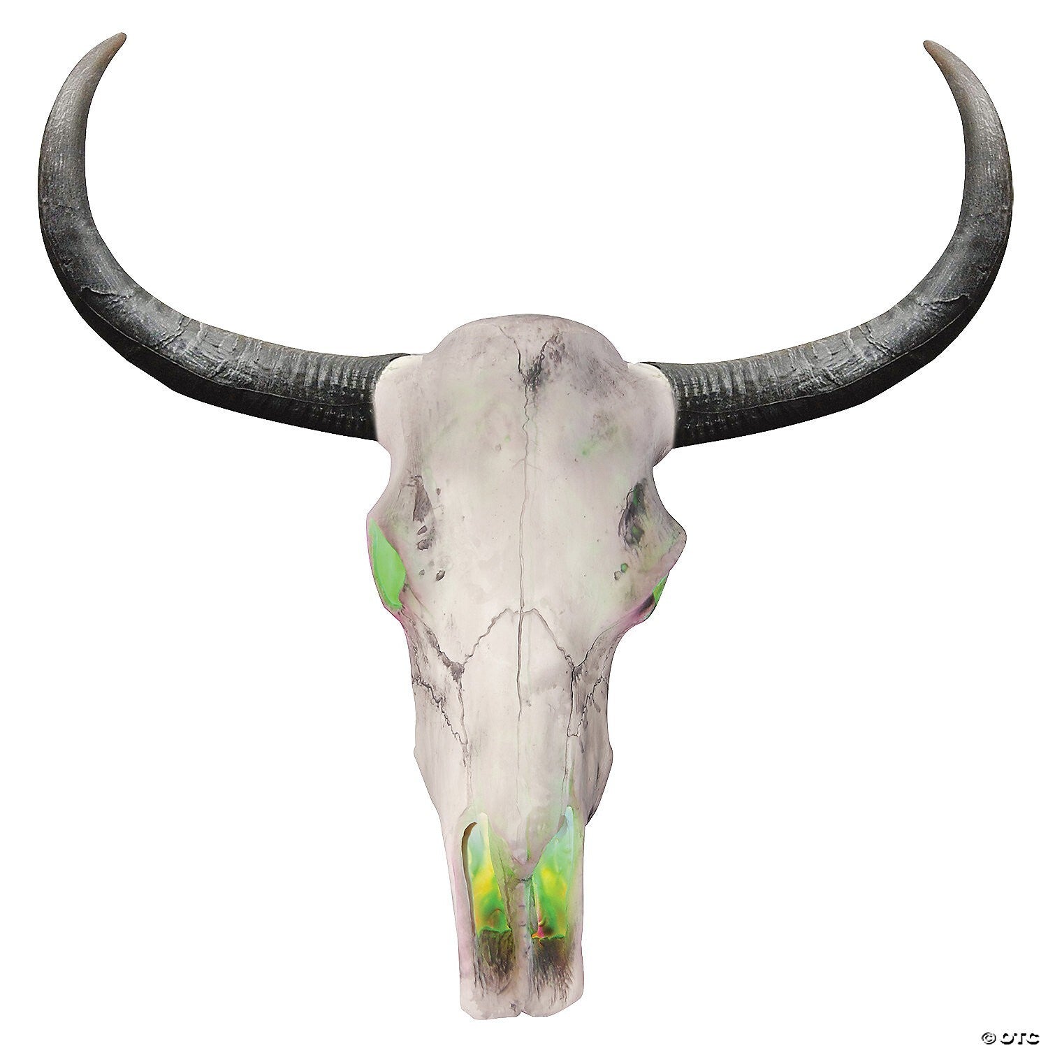 24" Longhorn Cow Skull Lighted Halloween Decoration Haunted Prop Hanging Wall