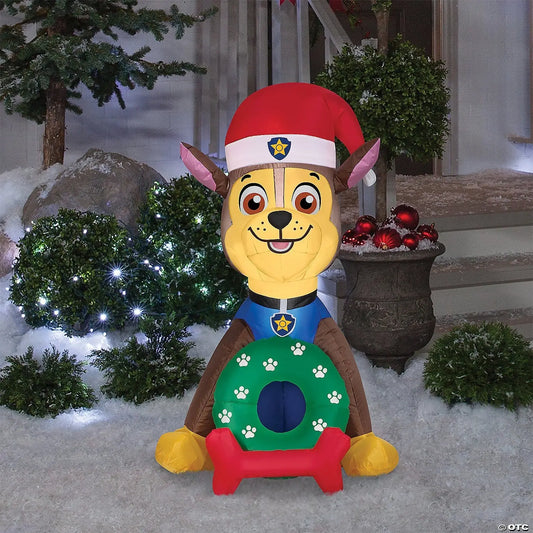 3 Ft Chase with Wreath Paw Patrol Inflatable