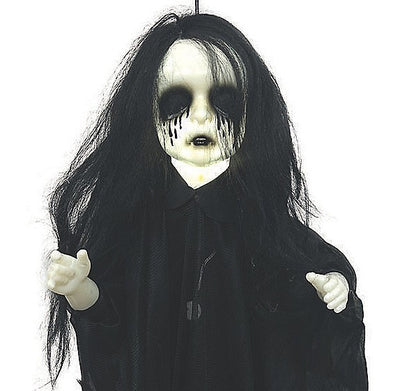 43" Hanging Undead Girl Haunted Doll Light Up Halloween Outdoor Haunt Decor Prop