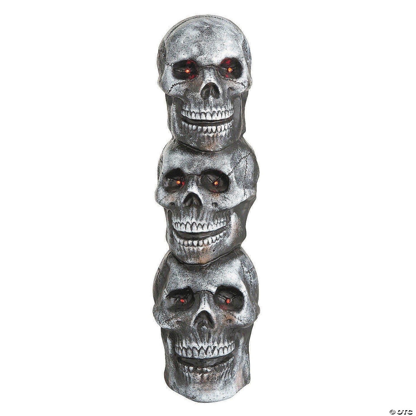 28" Lighted Stack of Skulls Blow Mold Halloween Haunted Spirit Decor Grave Prop