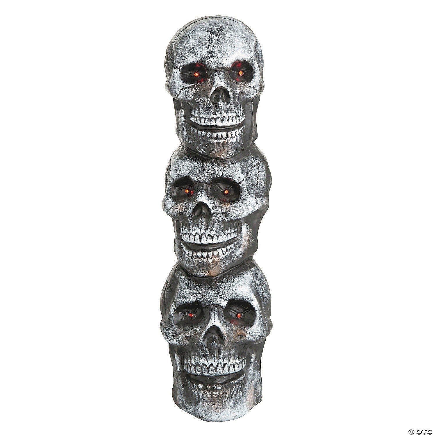 28" Lighted Stack of Skulls Blow Mold Halloween Haunted Spirit Decor Grave Prop
