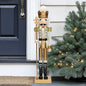3 Ft Giant Nutcracker Toy Soldier Wood Christmas Outdoor Decoration Prop Gold