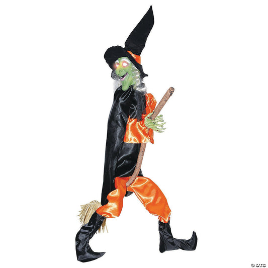 48" Leg Kicking Wicked Witch Animated Halloween Decoration Haunted Prop Outdoor