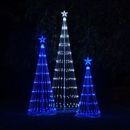 4' 6' 9' 12' Cool White Animated LightShow Cone Tree Christmas Outdoor Yard LED