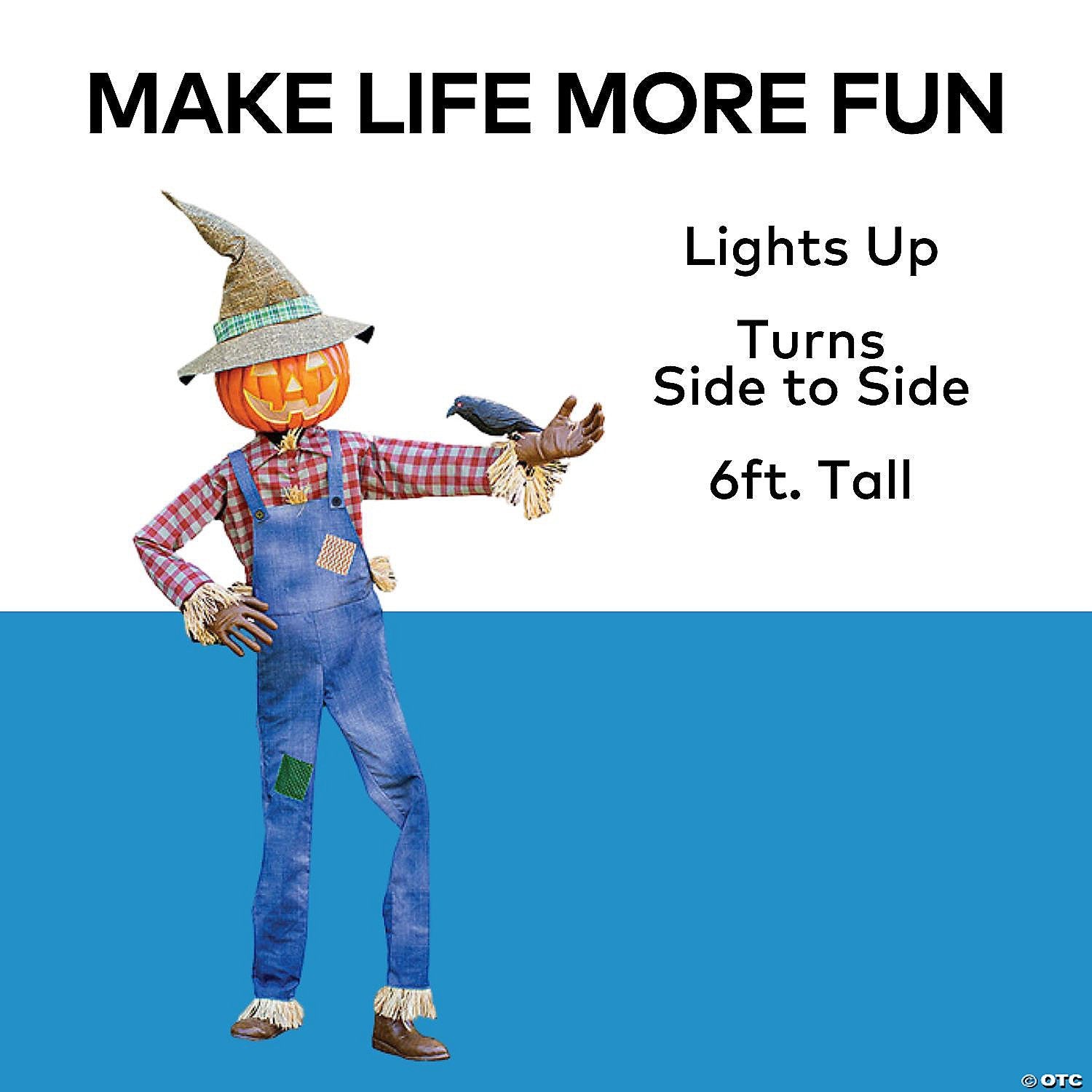 6 Ft Friendly Whimsical Scarecrow Animated Thanksgiving Fall Yard Decor Home